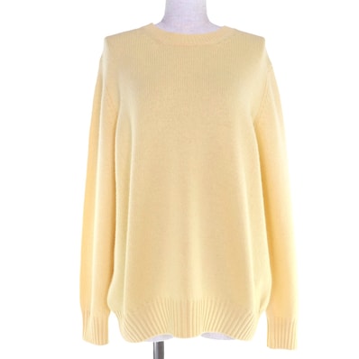 極美品 プラダ ニット イエロー レディース 40 P24A3Z