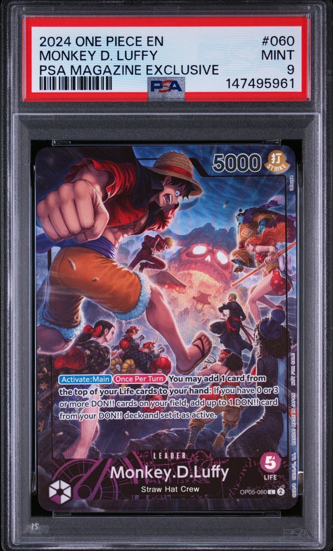 PSA9】モンキー・D・ルフィ L [OP05-060]【英語版】（PSA限定コラボ