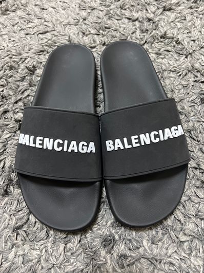BALENCIAGA Pool Slide Sandal "Black/White"