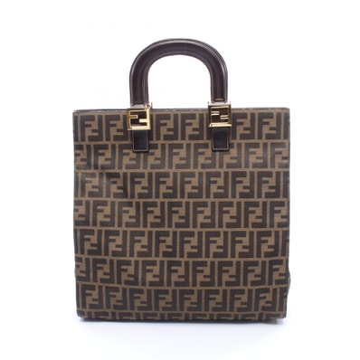 フェンディ FENDI ズッカ トートバッグ バッグ キャンバス レザー レディース ブラウン系 【中古】