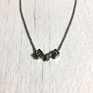 ディオール キューブ ラインストーン S金具ネックレス
