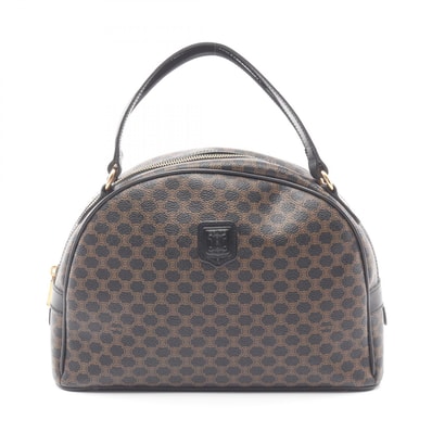 セリーヌ CELINE マカダム ハンドバッグ バッグ PVCコーティングキャンバス レザー レディース ブラック系 / ブラウン系 【中古】