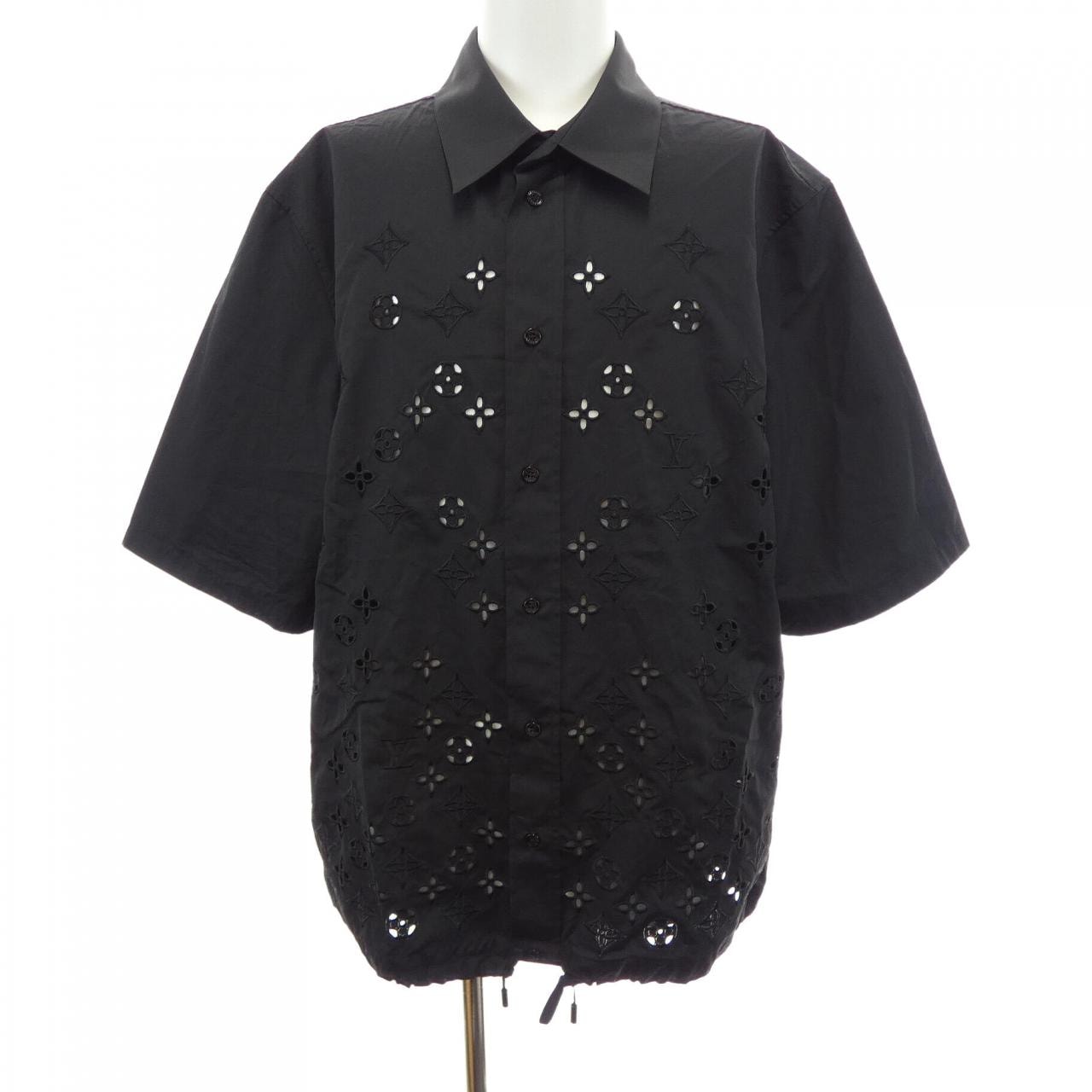 ルイヴィトン LOUIS VUITTON モノグラムフラワーエンブロイダリーショートスリーブシャツ HTS33WRDP S/Sシャツ