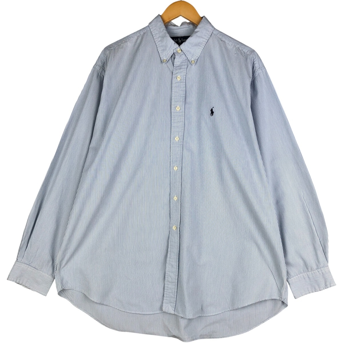 古着 ラルフローレン Ralph Lauren BLAKE ストライプ柄 長袖 ボタンダウンストライプシャツ メンズXL相当/eaa597799