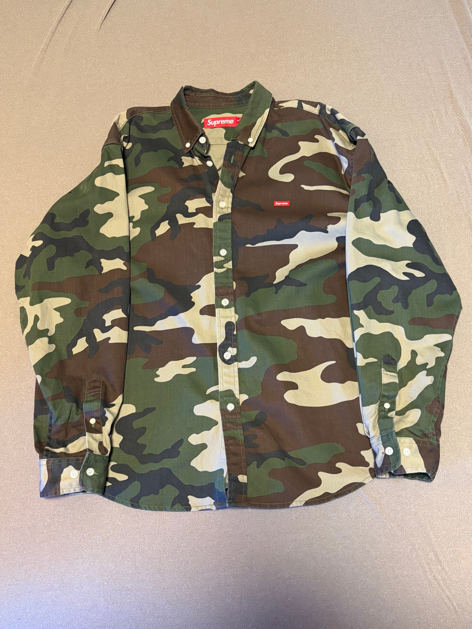 Supreme Small Box Denim Shirt (25FW) "Woodland Camo"