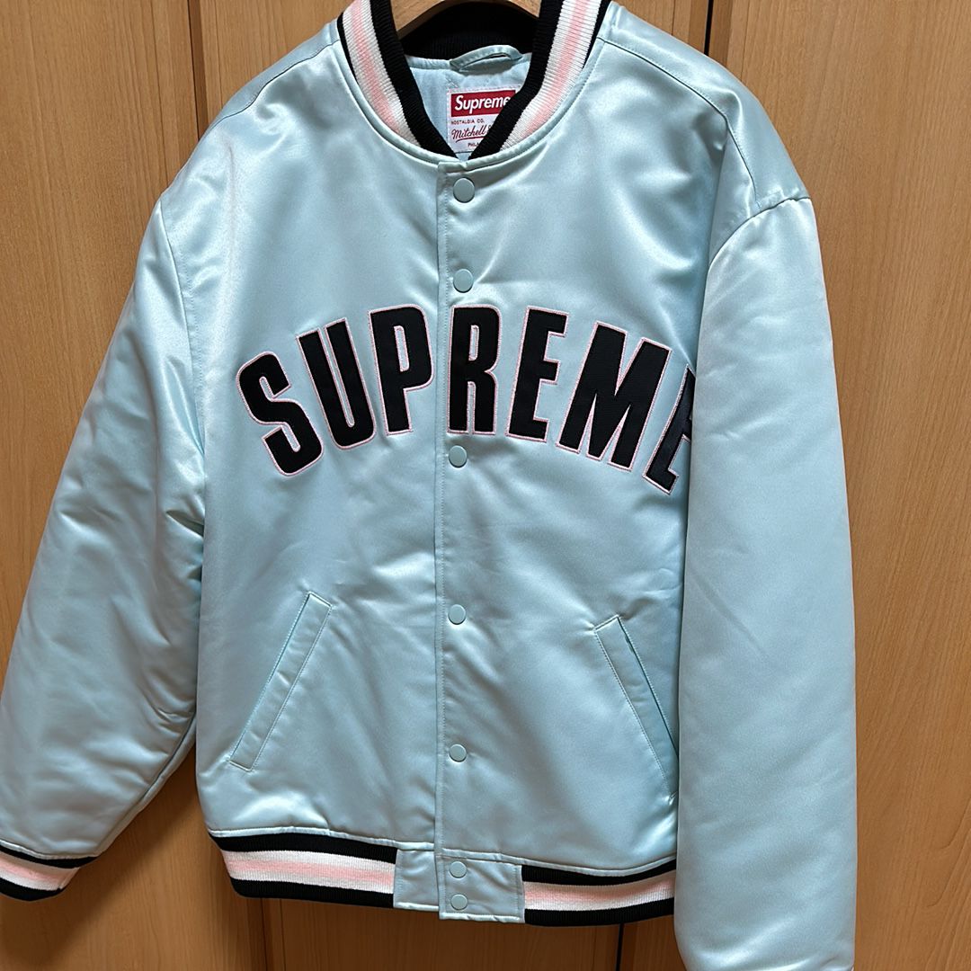 Supreme / Mitchell & Ness® Satin Varsity Jacket "Blue"