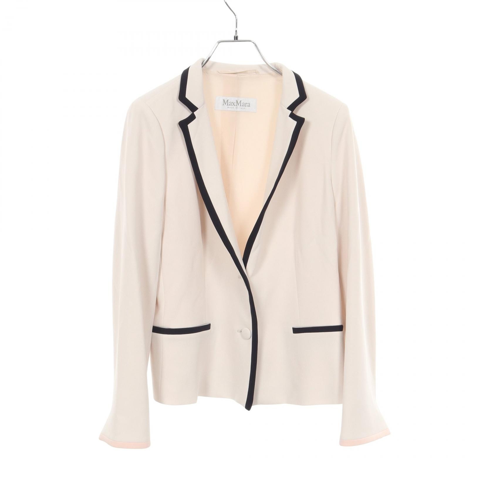 マックスマーラ MAX MARA テーラードジャケット 衣料品 アウター トリアセテート レディース ホワイト系 / ネイビー系 / ピンク系 10461399 【中古】