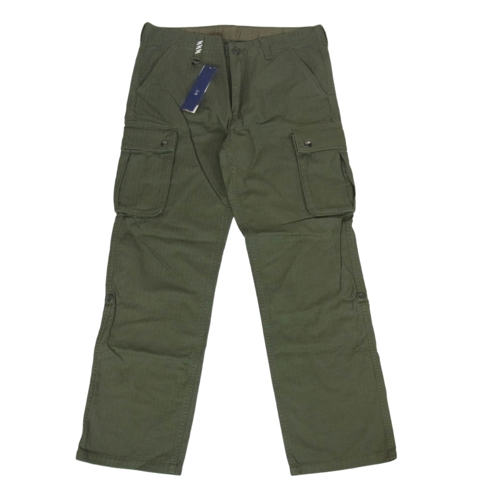 uniform experiment ユニフォームエクスペリメント UE-101034 ヘリンボーン カーゴパンツ カーキ系 2【中古】