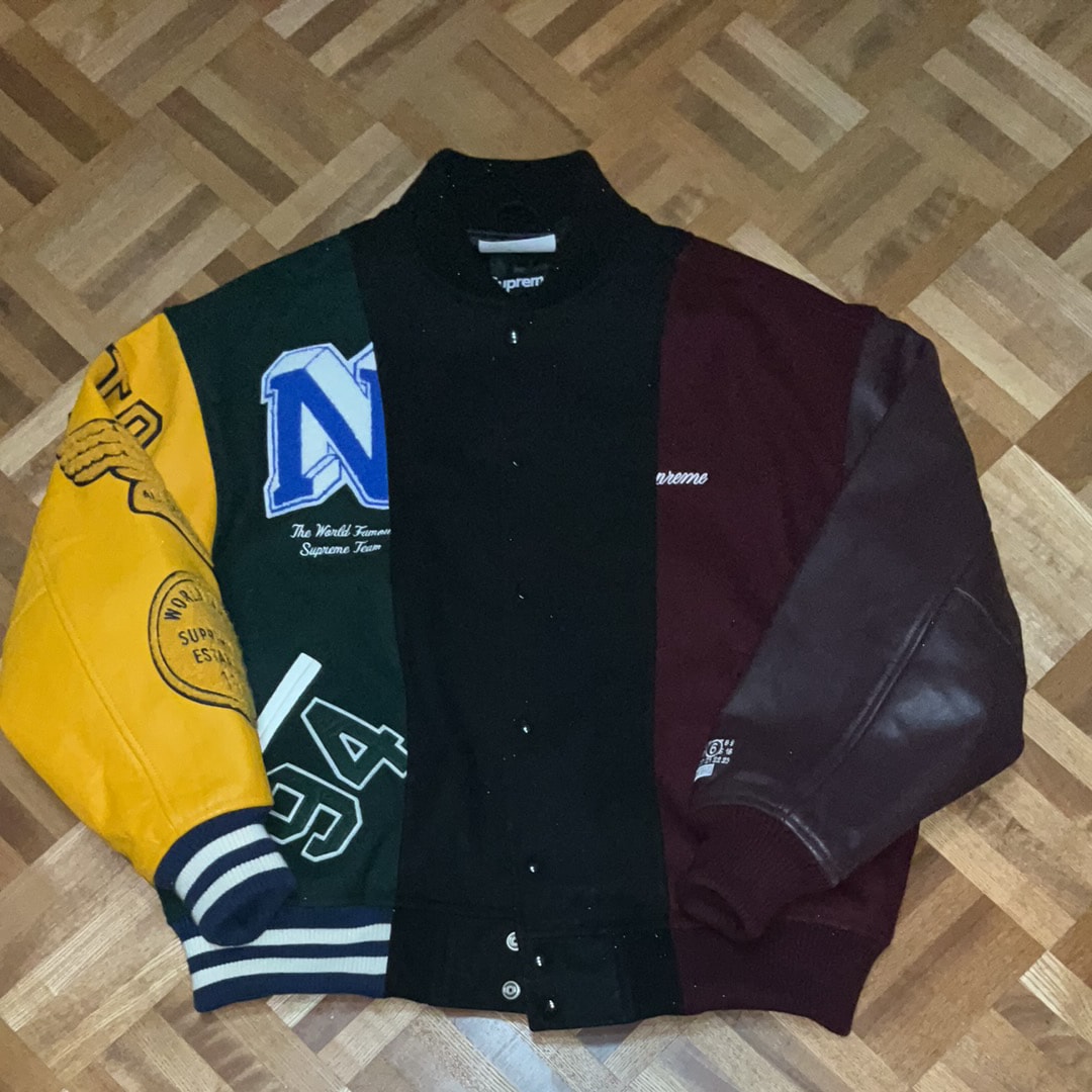 Supreme x MM6 Maison Margiela Split Varsity Jacket "Multicolor"