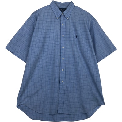 古着 ラルフローレン Ralph Lauren BLAKE 半袖 ボタンダウン チェックシャツ メンズXL相当/eaa637744