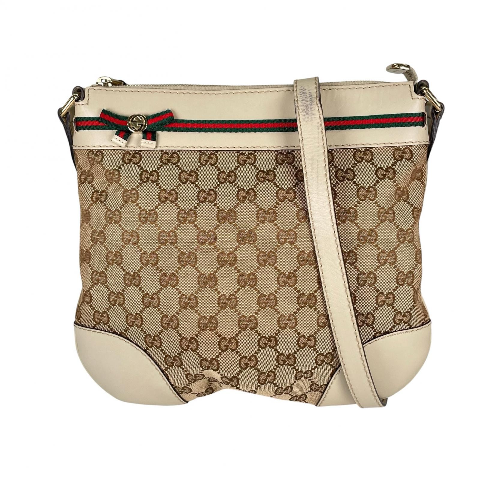 GUCCI グッチ シェリーライン 254065 ショルダーバッグ GGキャンバス ベージュ レディース【中古】