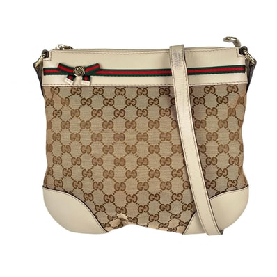 GUCCI グッチ シェリーライン 254065 ショルダーバッグ GGキャンバス ベージュ レディース【中古】