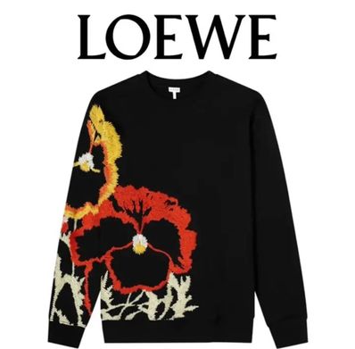 LOEWE Pansies Embroidery Sweatshirt "Black"