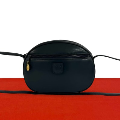 CELINE セリーヌ ブラゾン トリオンフ ロゴ レザー ショルダーバッグ ネイビー
34909