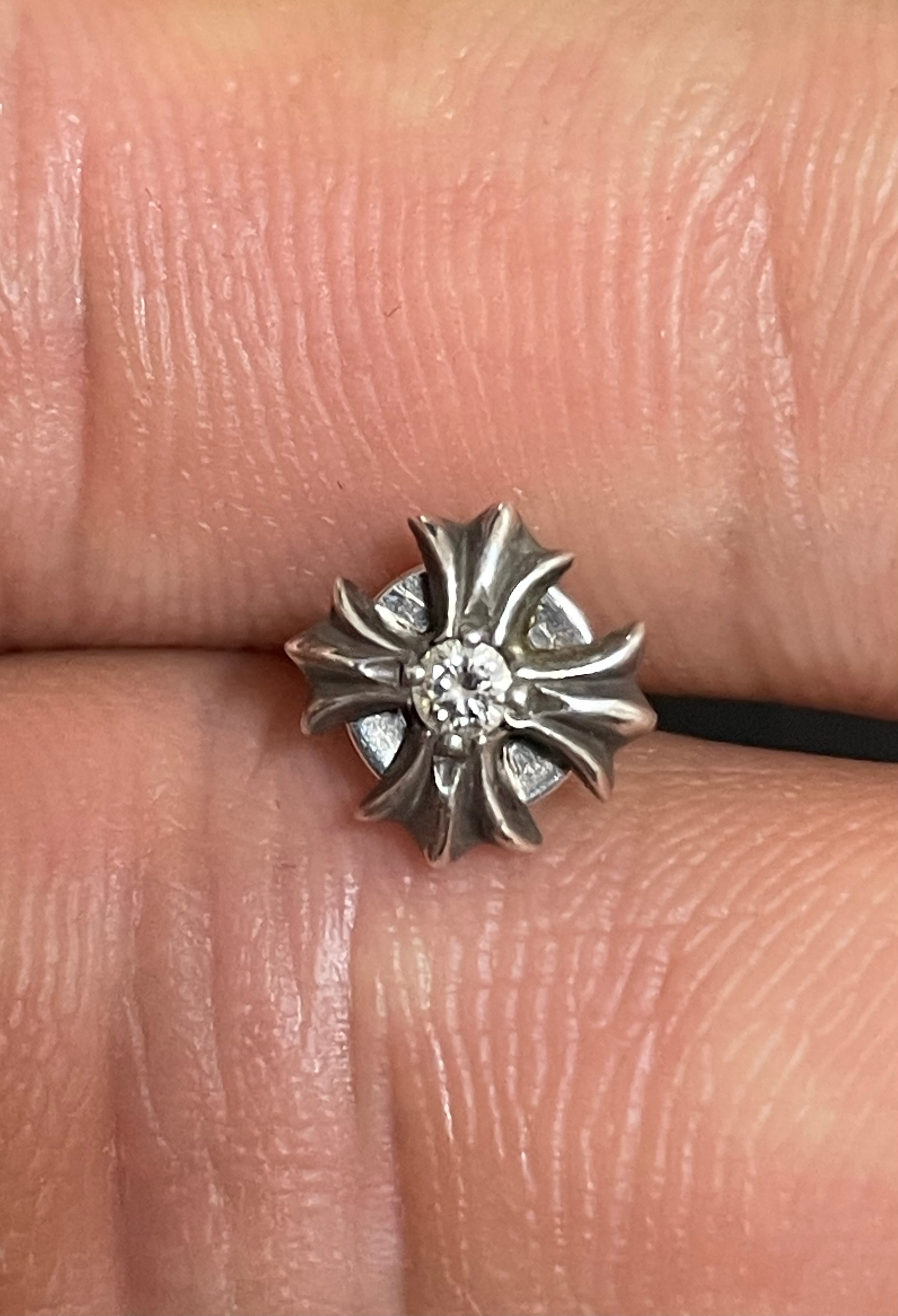 Chrome Hearts CH Plus Stud 1 Diamond Earring "Silver"