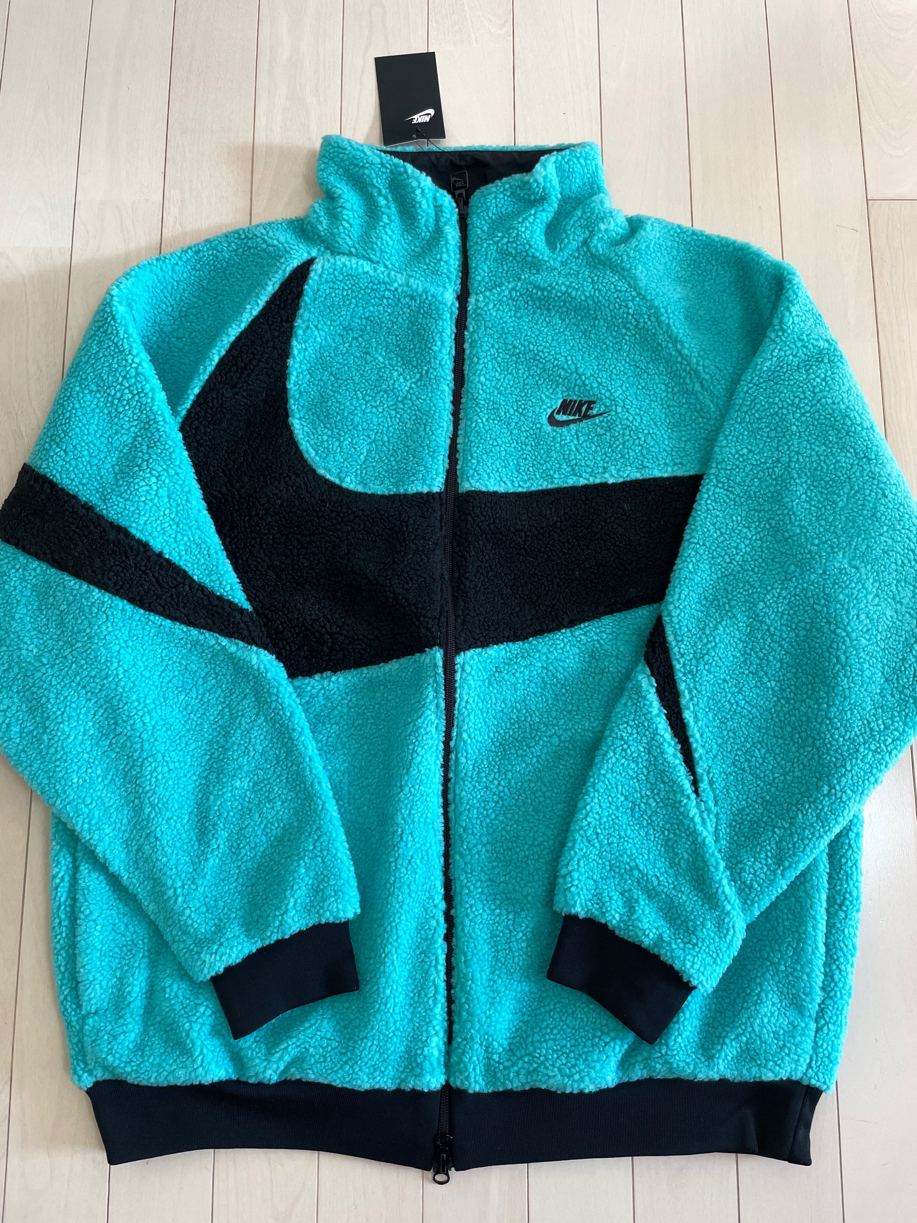 Nike Big Swoosh Reversible Boa Jacket"Black Neon"