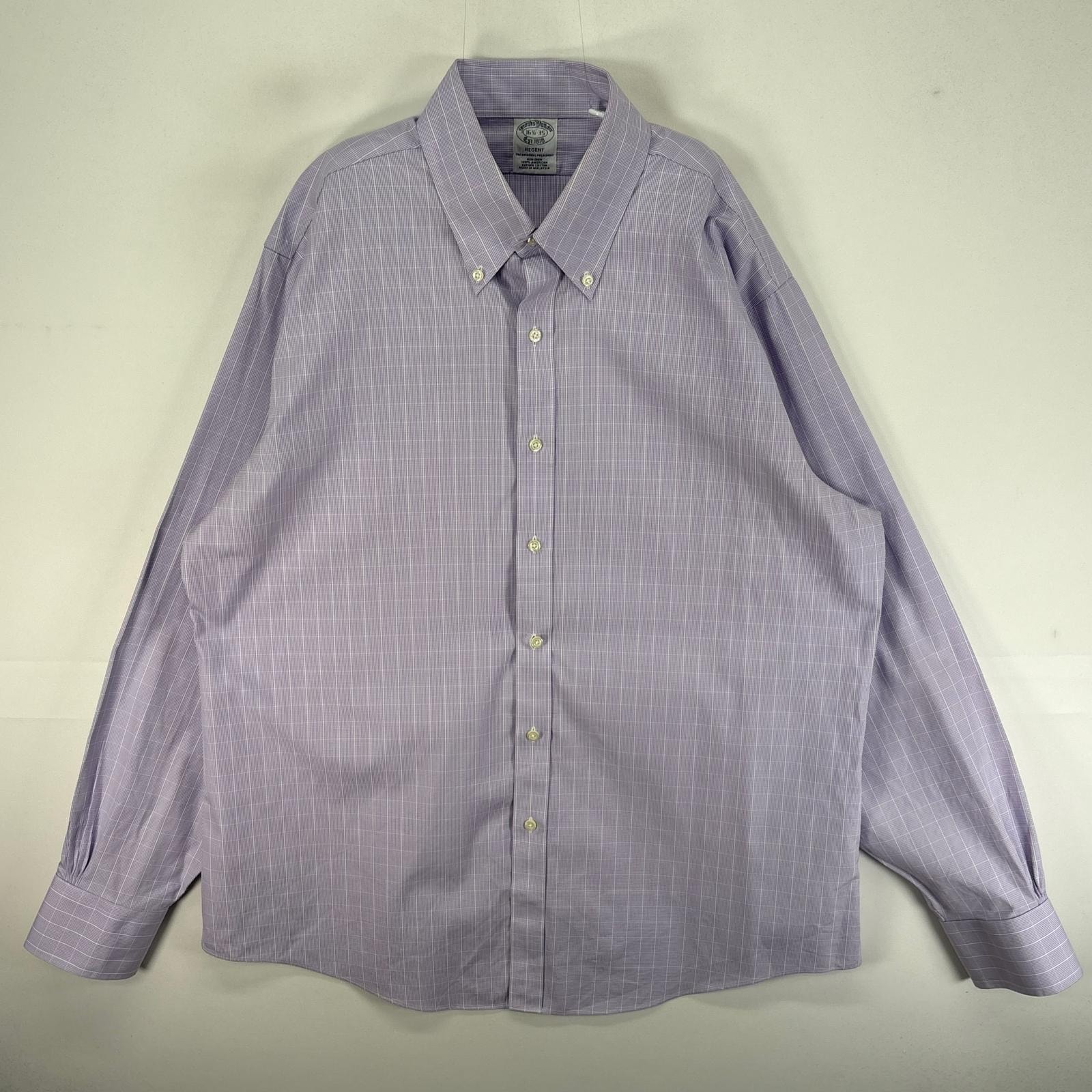 古着 ブルックスブラザーズ Brooks Brothers 長袖シャツ ボタンダウン L  パープル系 チェック メンズ