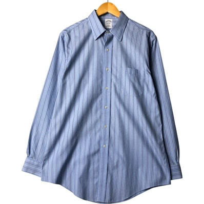 古着 ブルックスブラザーズ Brooks Brothers Est.1818 長袖 コットンストライプシャツ メンズL相当/eaa575316