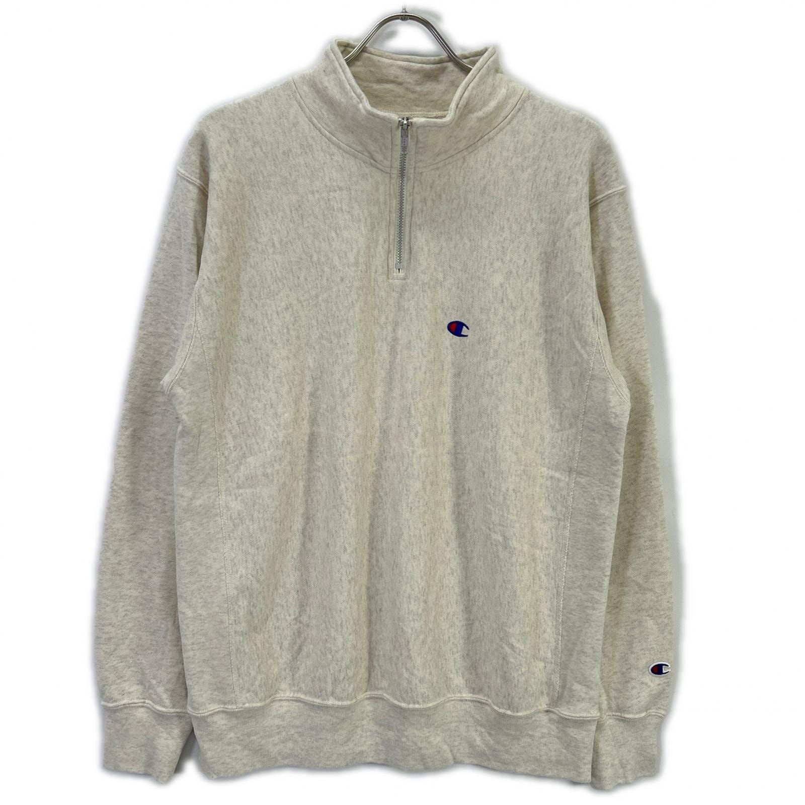 チャンピオン C3-Z005 ホワイト REVERSE WEAVE HALF ZIP SWEATSHIRT プルオーバースウェット L