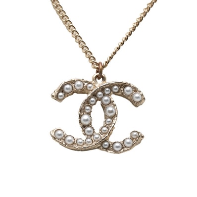 シャネル ココマーク ネックレス ペンダント A12A ゴールド メッキ フェイクパール レディース CHANEL 【中古】