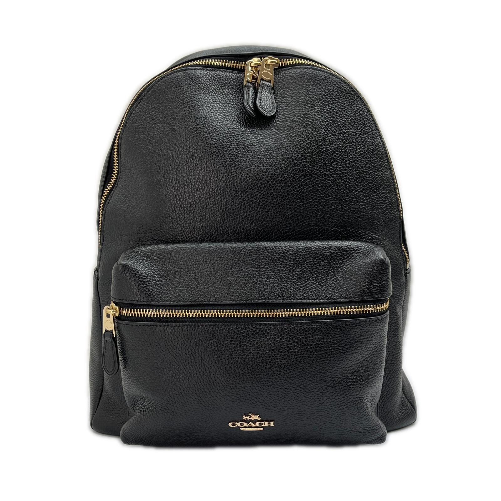 COACH コーチ ロゴ リュックサック レザー F38288 ブラック