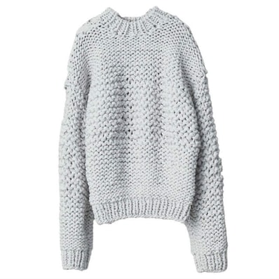 新品 stein シュタイン 23AW 日本製 LILY YARN HAND KNIT LS リリヤーンハンドニット ST.716 S OFF GREY セーター 定価103,400円 トップス g19846