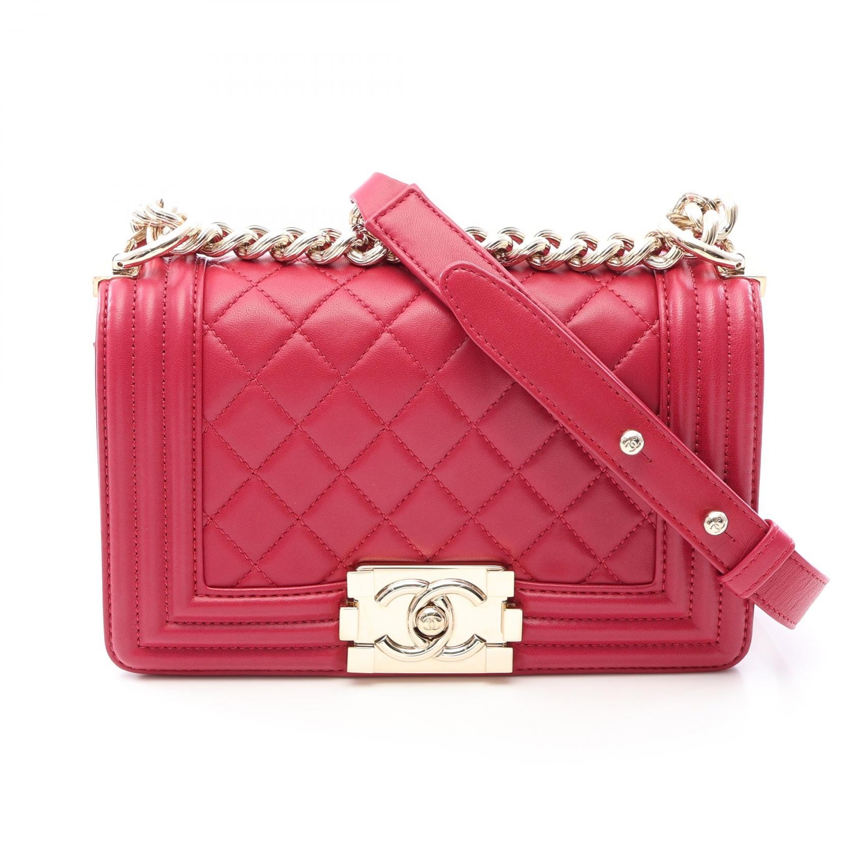 シャネル CHANEL ボーイシャネル スモール ショルダーバッグ バッグ ラムスキン(羊革) レディース ピンク系 A67085 【中古】