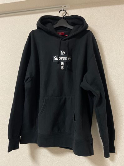 Supreme Cross Box Logo Hooded Sweatshirt "Black"