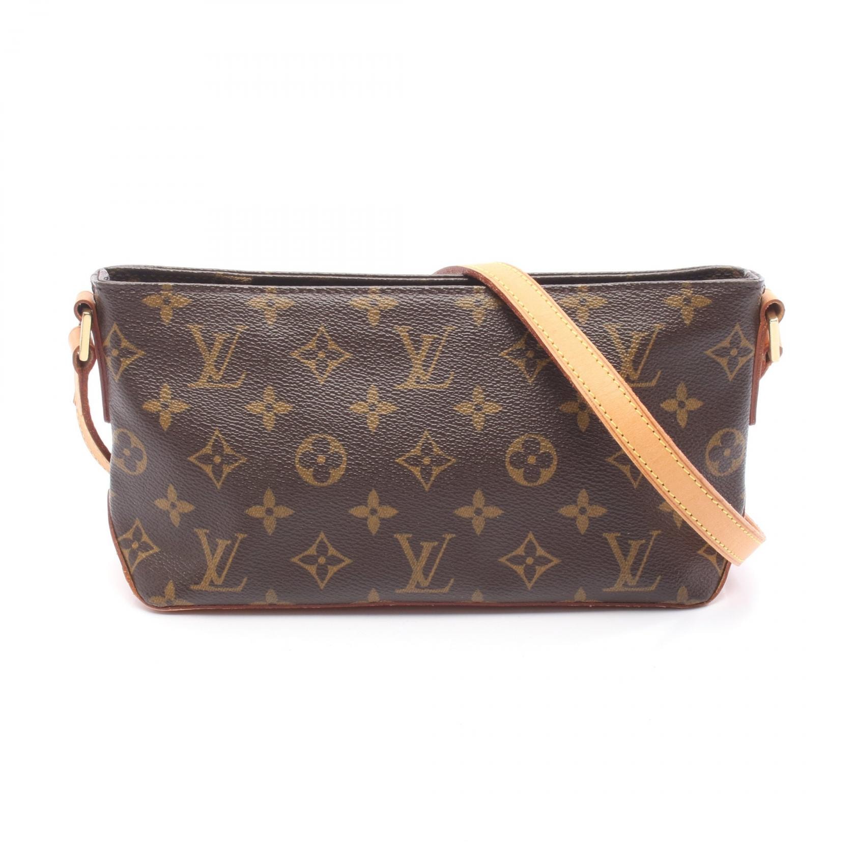 ルイ・ヴィトン LOUIS VUITTON トロター ショルダーバッグ バッグ PVCコーティングキャンバス レザー モノグラム レディース ブラウン系 M51240 【中古】