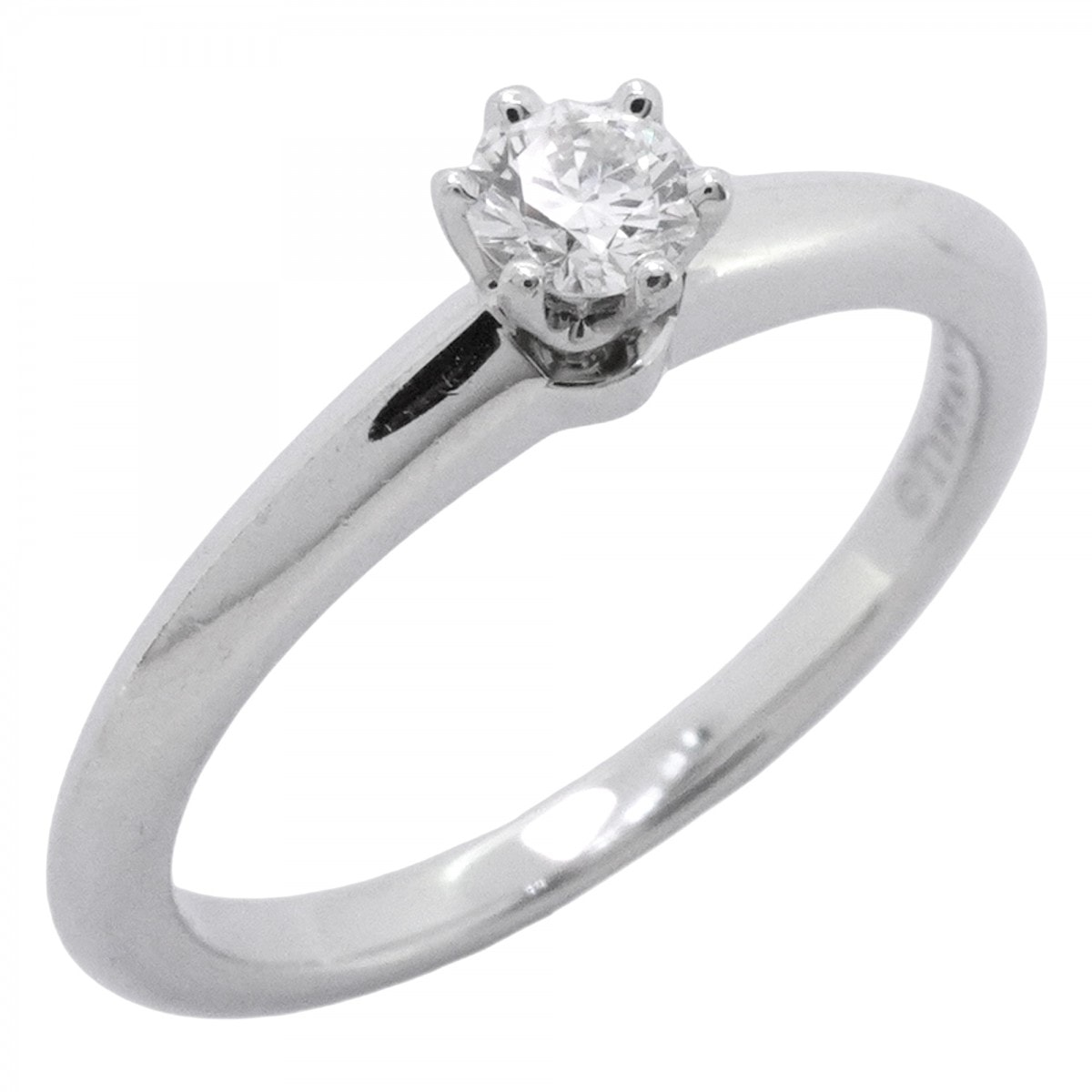 【6jdb0408-32】ティファニー リング ソリティア 1PD Pt950 プラチナ ダイヤモンド 0.18ct 11号【中古】レディース