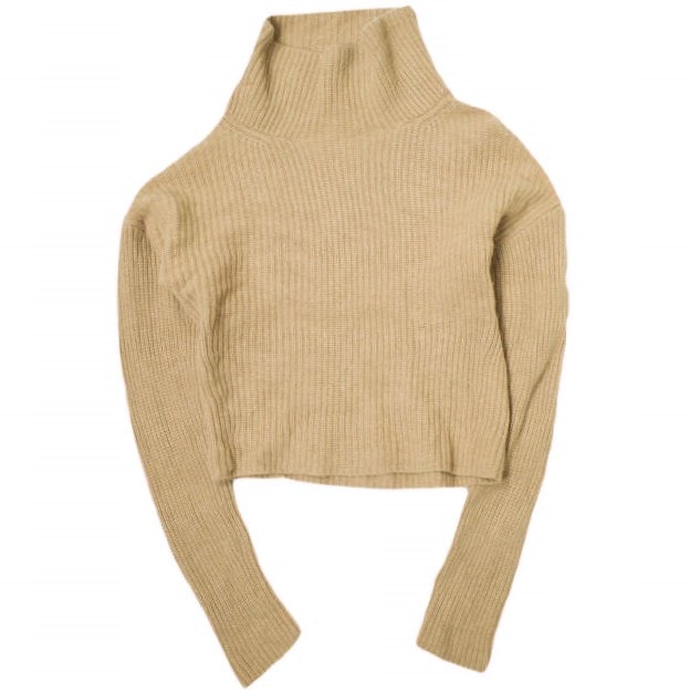 POLO RALPH LAUREN ポロ・ラルフローレン リブドウールカシミヤモックネックセーター XS ベージュ セーター ニット トップス g20854