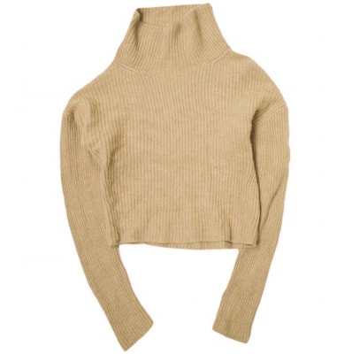 POLO RALPH LAUREN ポロ・ラルフローレン リブドウールカシミヤモックネックセーター XS ベージュ セーター ニット トップス g20854