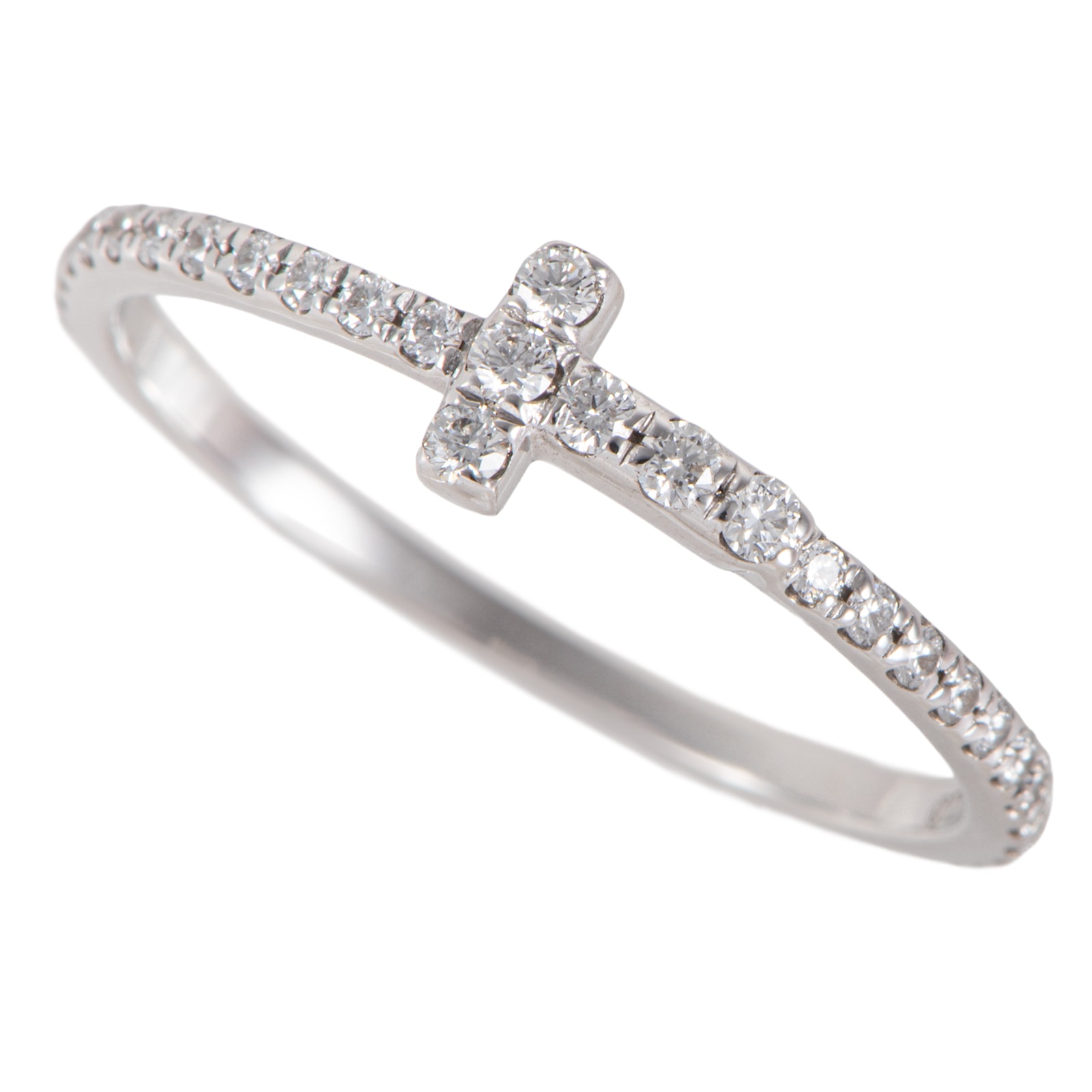 TIFFANY&Co. ティファニー ティファニーT フルサークル ダイヤモンド ワイヤー バンド リング 指輪 9号 K18WG ダイヤモンド シルバー【中古】