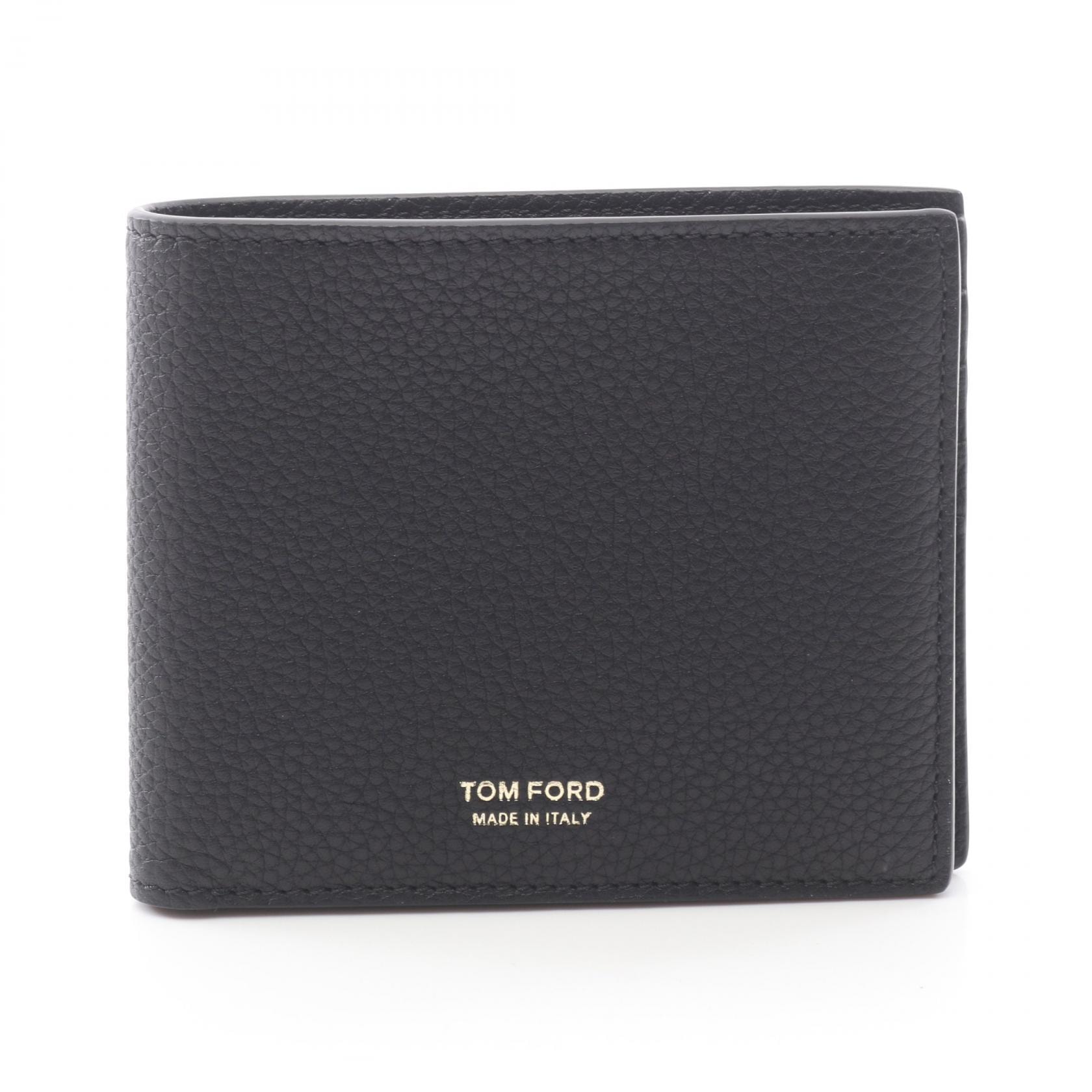 トムフォード TOM FORD 二つ折り財布 財布 レザー メンズ ブラック系 Y0228LCL158GNAA 【新品】