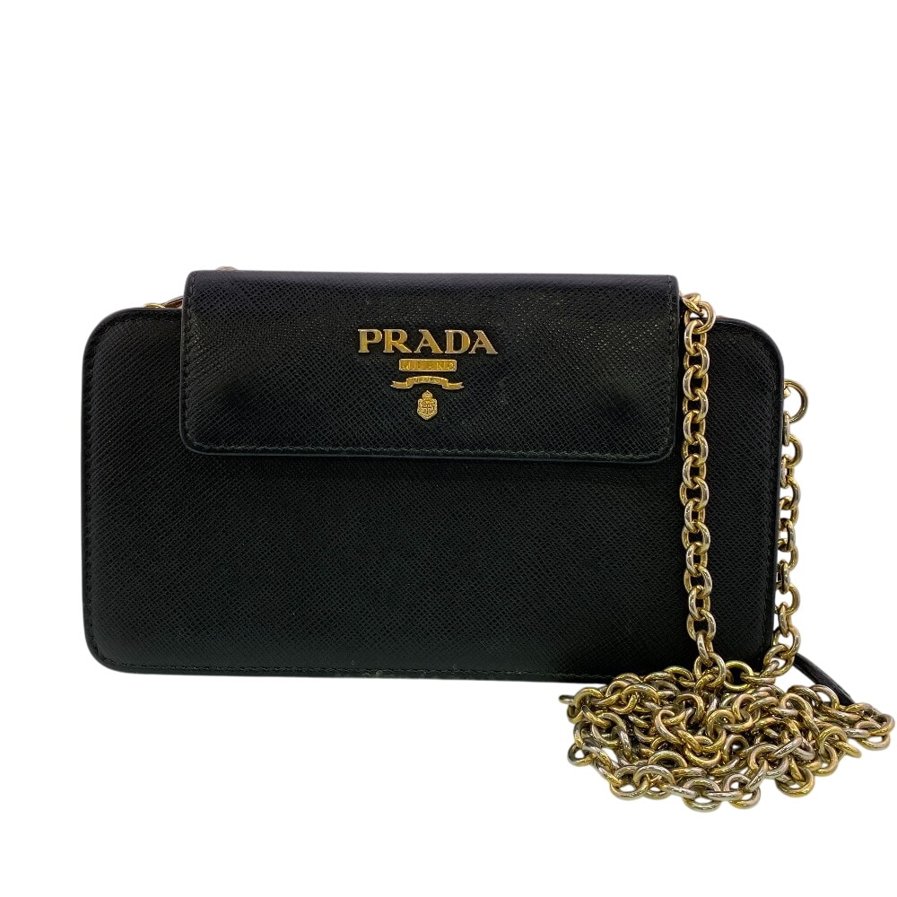 プラダ PRADA 長財布 チェーンウォレット 1ZH048 ブラック