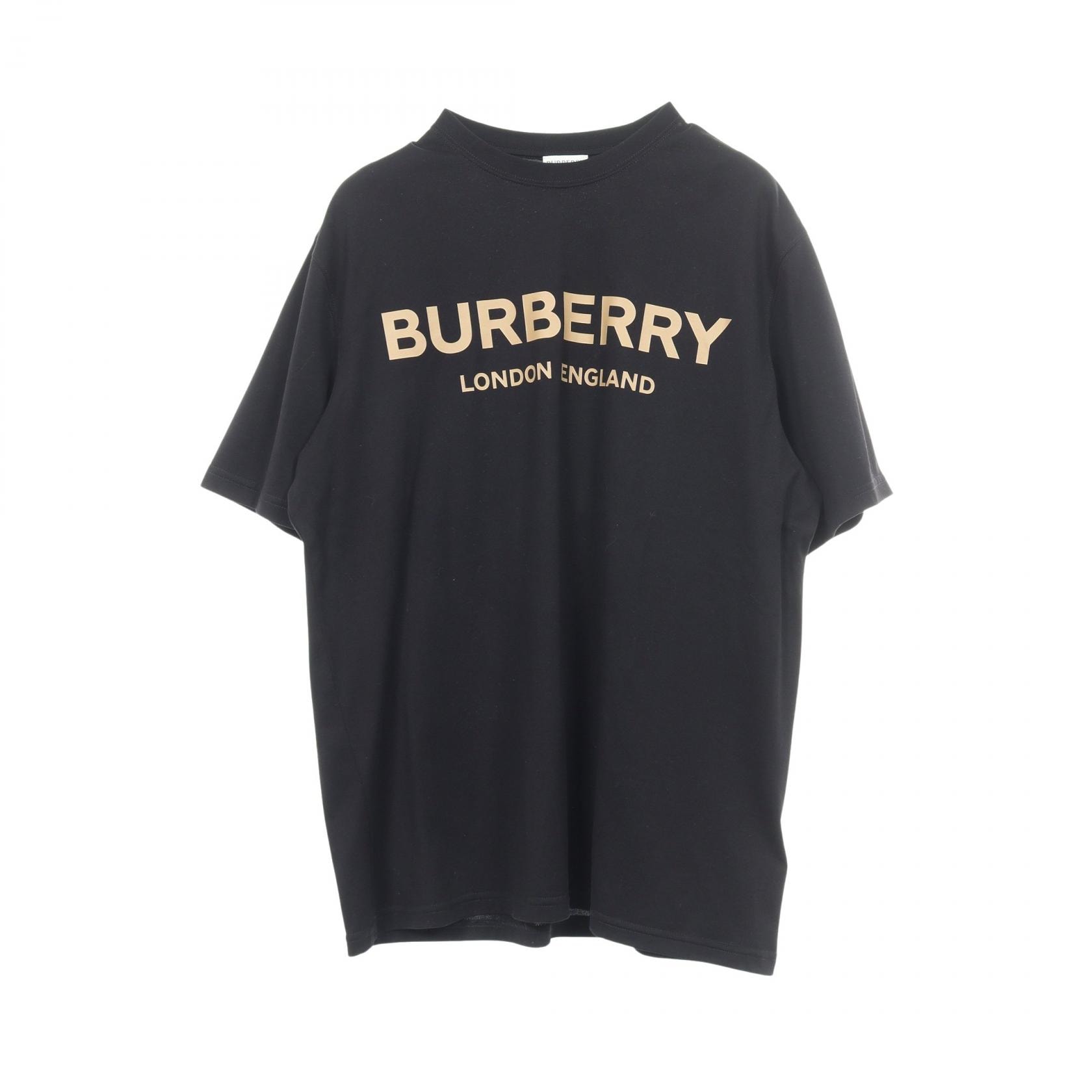 バーバリー BURBERRY ELLISON PRT ロゴプリント 半袖Tシャツ 衣料品 トップス コットン メンズ ブラック系 8104229 【中古】