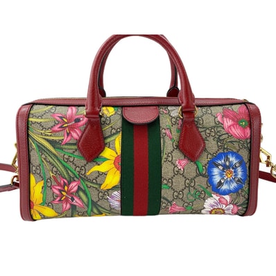グッチ GUCCI レザー 2WAYオフィディア GGフローラ ハンドバッグ【中古】