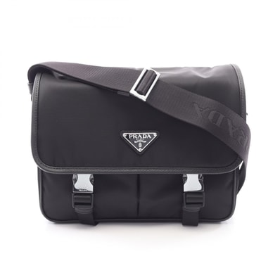 プラダ PRADA TESSUTO + SAFFIANO ショルダーバッグ バッグ ナイロン サフィアーノレザー メンズ ブラック系 2VD769VXLO2DMHF0002 【新品】