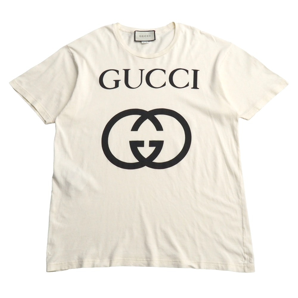 ■美品■GUCCI グッチ 半袖Tシャツ サイズXS インターロッキング GG オーバーサイズ ブランド古着【中古】20260107/RA6993