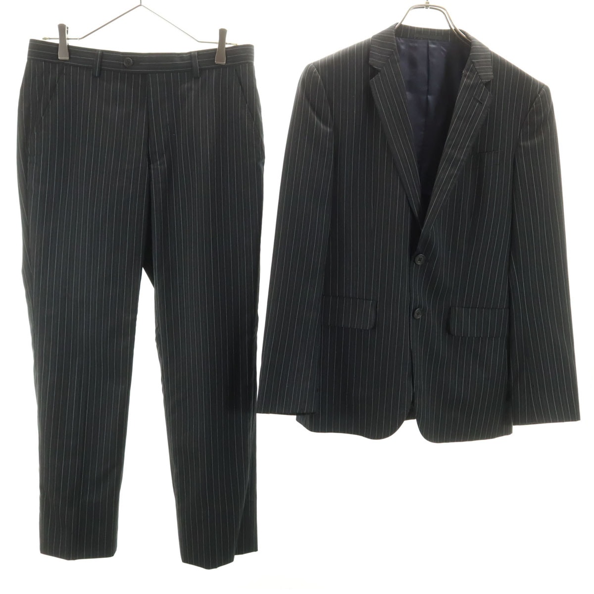 Paul Smith LONDON ポールスミスロンドン 日本製 ストライプ柄 スーツ 上下セットアップ M ブラック