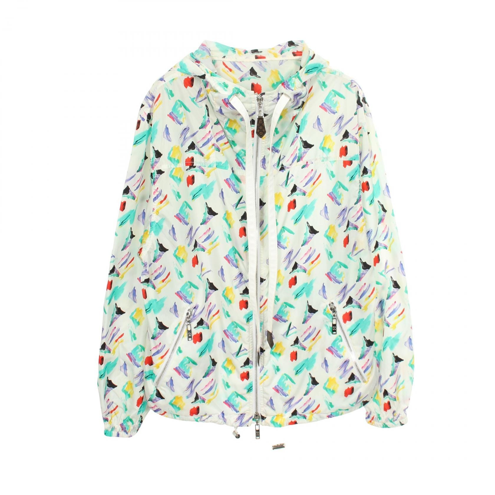 ルイ・ヴィトン LOUIS VUITTON 総柄 ブルゾン フード付き 衣料品 アウター ナイロン レディース ホワイト系 / マルチカラー RW191B NNT FGMA82 【中古】