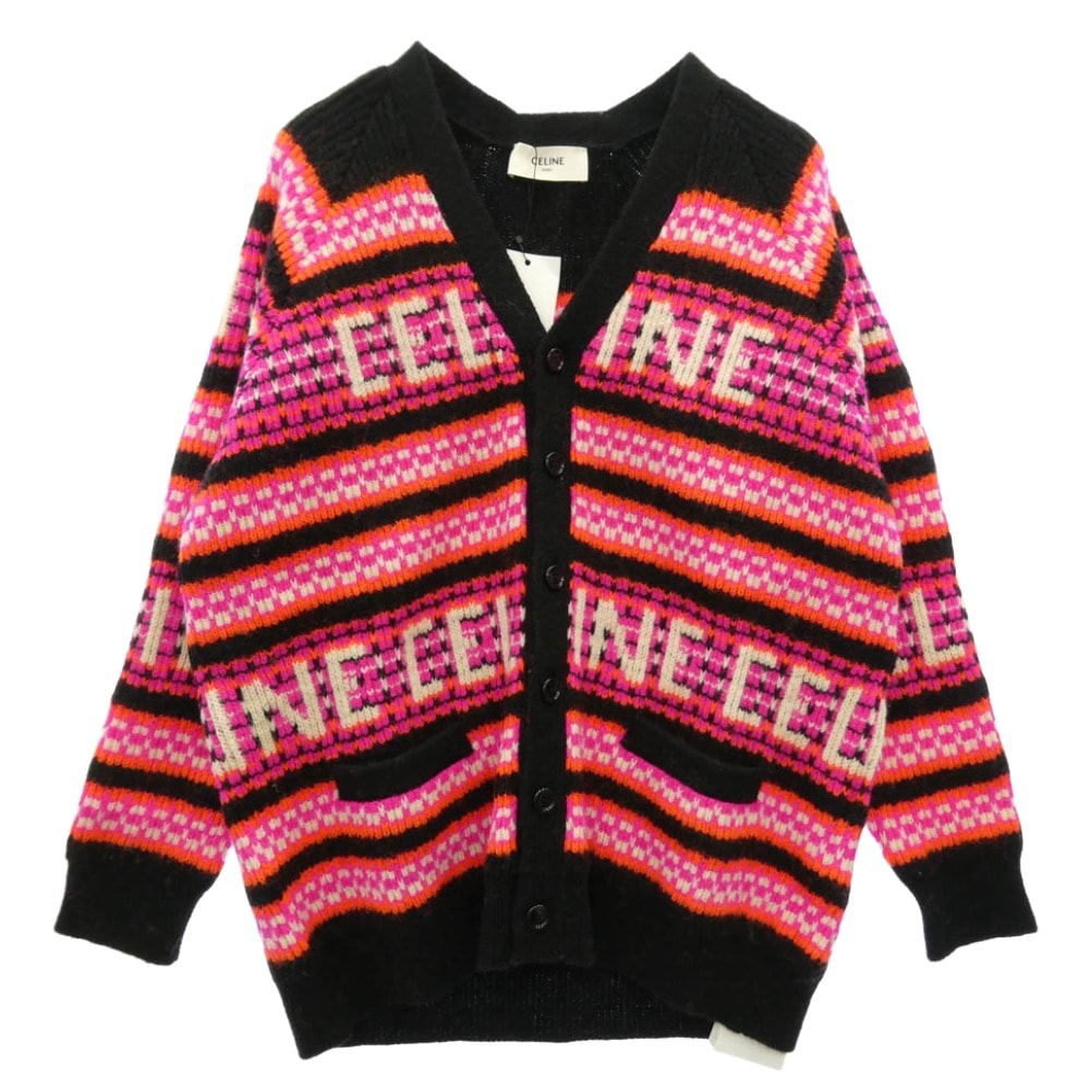 CELINE セリーヌ 2AC91579S Ski Jacquard Wool Knit Cardigan スキー ジャガード ウール ニット カーディガン マルチカラー系 S【新古品】【未使用】【中古】