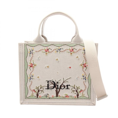 ディオール Dior Dioramour ブックトート スモール 2WAY ハンドバッグ バッグ キャンバス レディース アイボリー系 / マルチカラー M1404PEHX-M933 【中古】