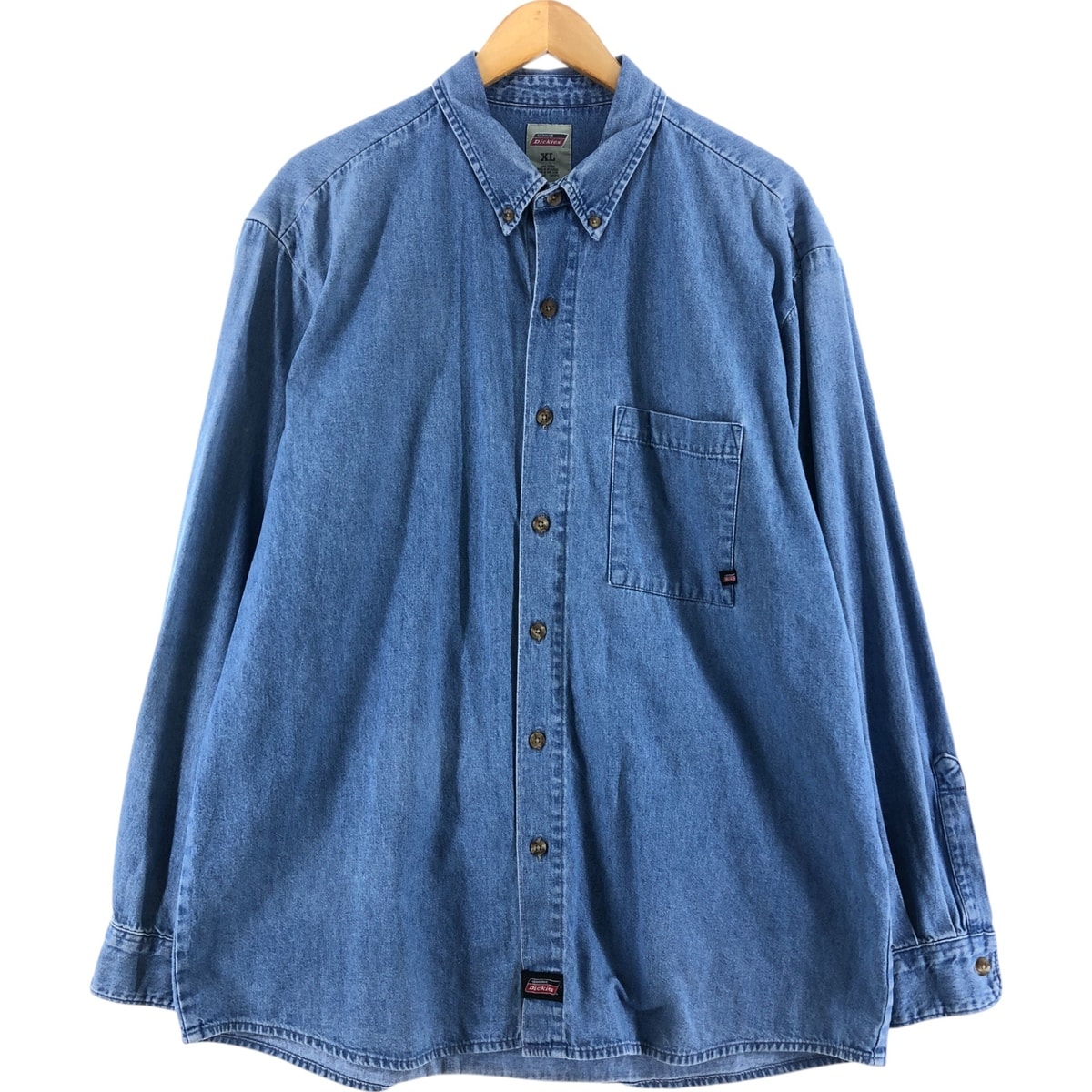 古着 ディッキーズ Dickies 長袖 ボタンダウンデニムシャツ メンズXL相当/eaa527747