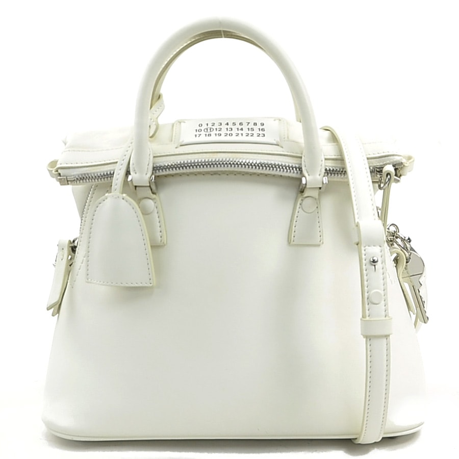 メゾンマルジェラ Maison Margiela ハンドバッグ ショルダーバッグ 5AC ミニ レザー ホワイト レディース【中古】 h32100a
