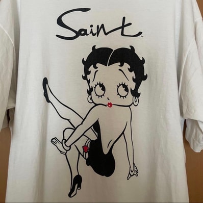 SAINT Mxxxxxx x Betty Boop SS Tee "White" SM-HR1-0000-C40