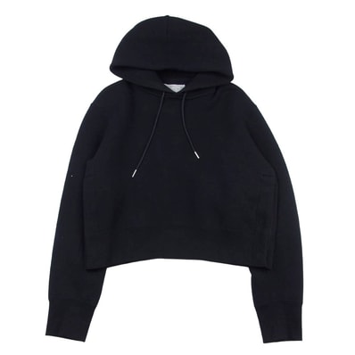Sacai サカイ パーカー SCW-233 sponge sweat hoodie スポンジスウェット サイドスリット ショート丈 プルオーバー フーディー パーカー ダークネイビー系 3【中古】