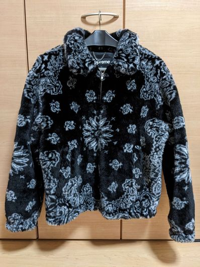 Supreme Bandana Faux Fur Bomber Jacket "Black"