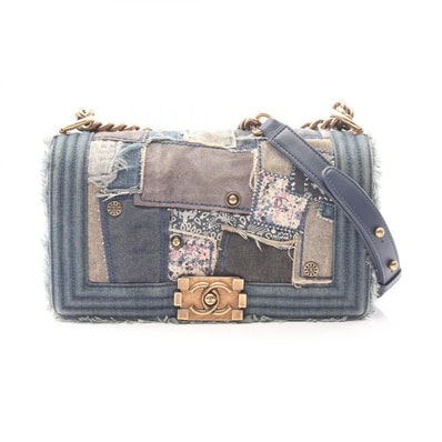 シャネル CHANEL ボーイシャネル パッチワーク ショルダーバッグ バッグ デニム レディース ブルー系 / マルチカラー A67086 【中古】
