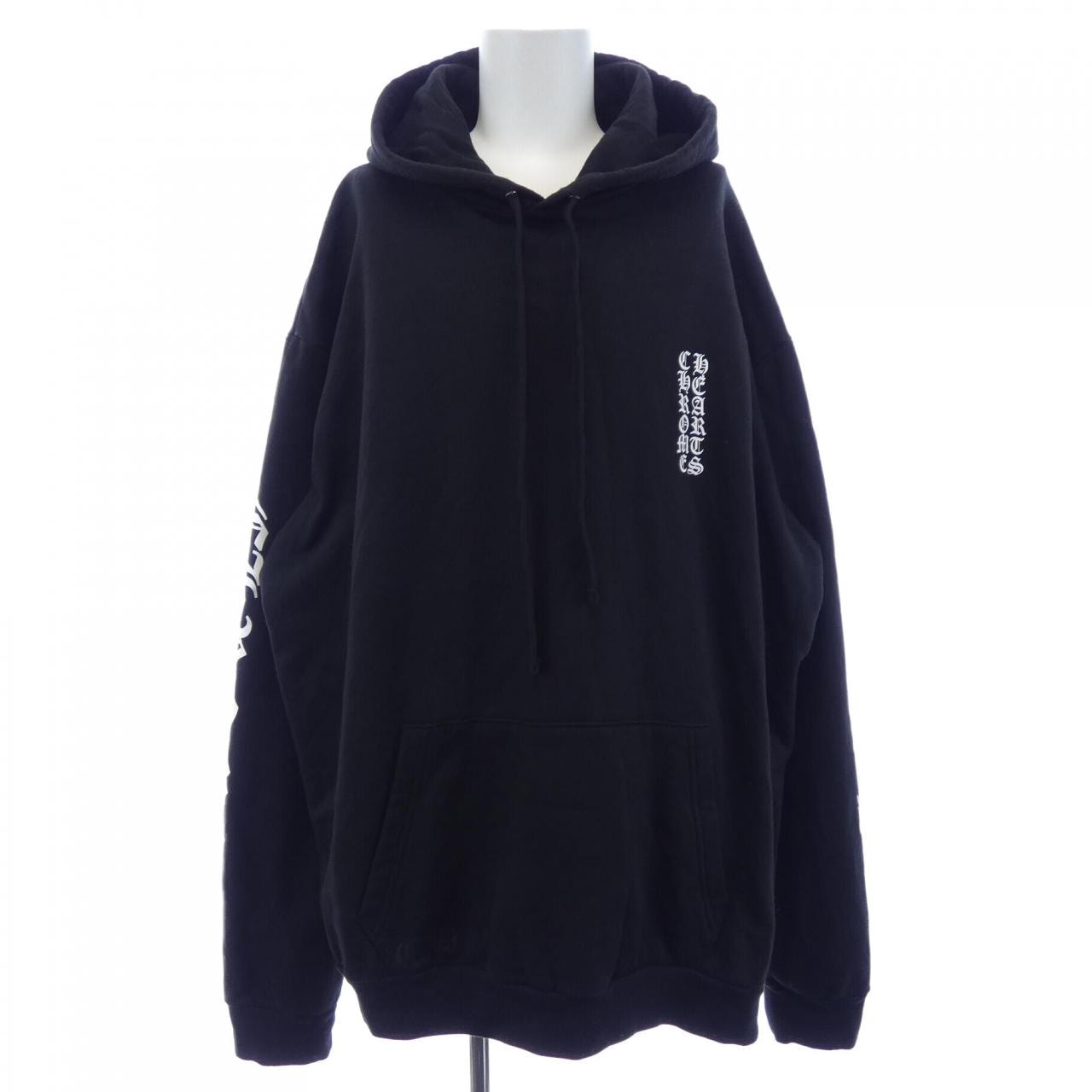 Chrome Hearts Vertical Logo Pullover Hoodie 1988 "Black/Silver"